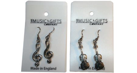 Music Gift Pewter Earrings